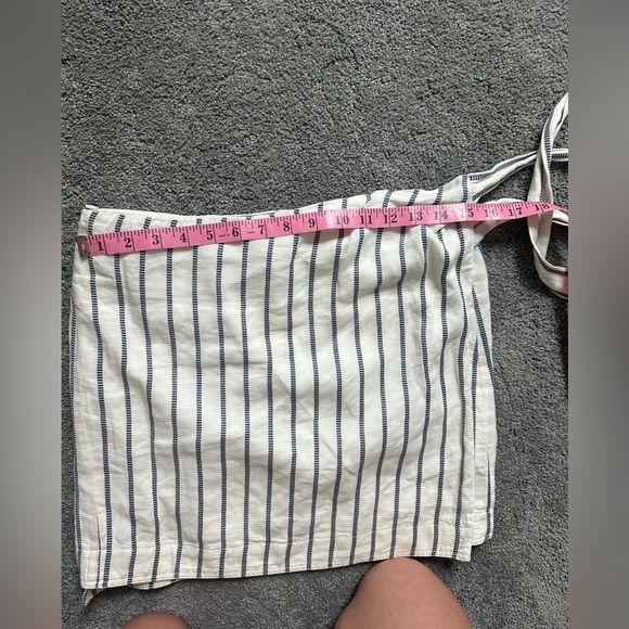 Theory Wrap-Tie Skirt in Split Stripes - Picture 9 of 15